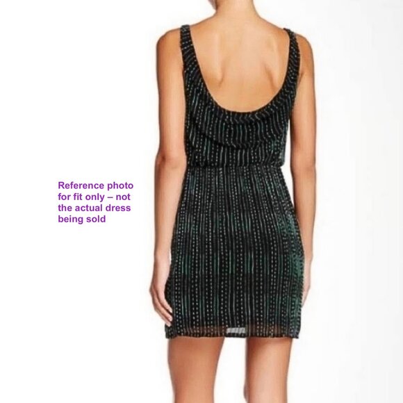 Sz4 Alice + Olivia Beaded Silk Blouson Mini Dress in Silver Gray - Picture 13 of 15